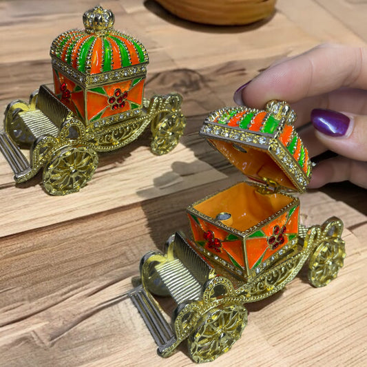 Carrozza Portagioie dipinta a mano
