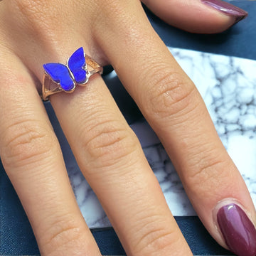 Anello Donna Farfalla Blu misura 18