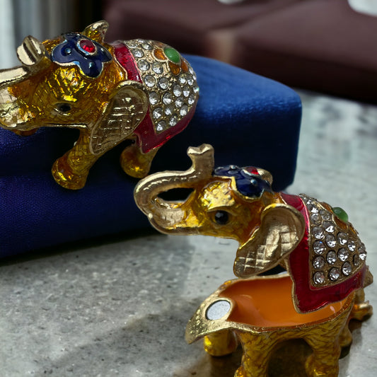 Elefante Grande Portagioie dipinto a mano