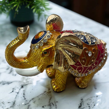 Elefante Grande Portagioie dipinto a mano