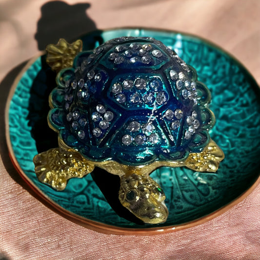 Tartaruga Blu dipinta a mano Portagioie