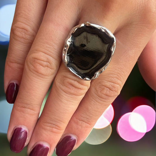 Anello Donna Nero misura 18