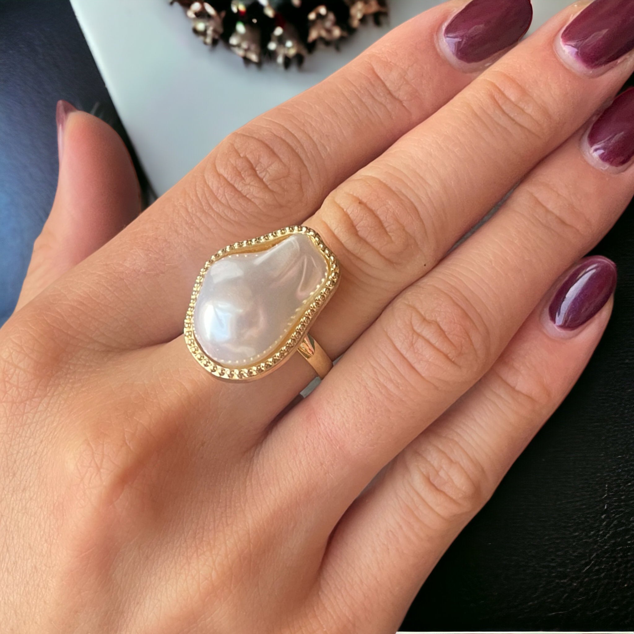 Anello Donna Perla misura 18 estendibile 19