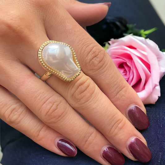 Anello Donna Perla misura 18 estendibile 19