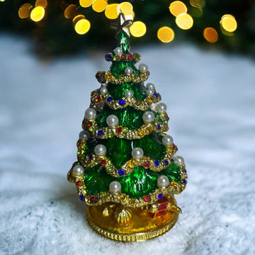 Albero di Natale Portagioie dipinto a mano